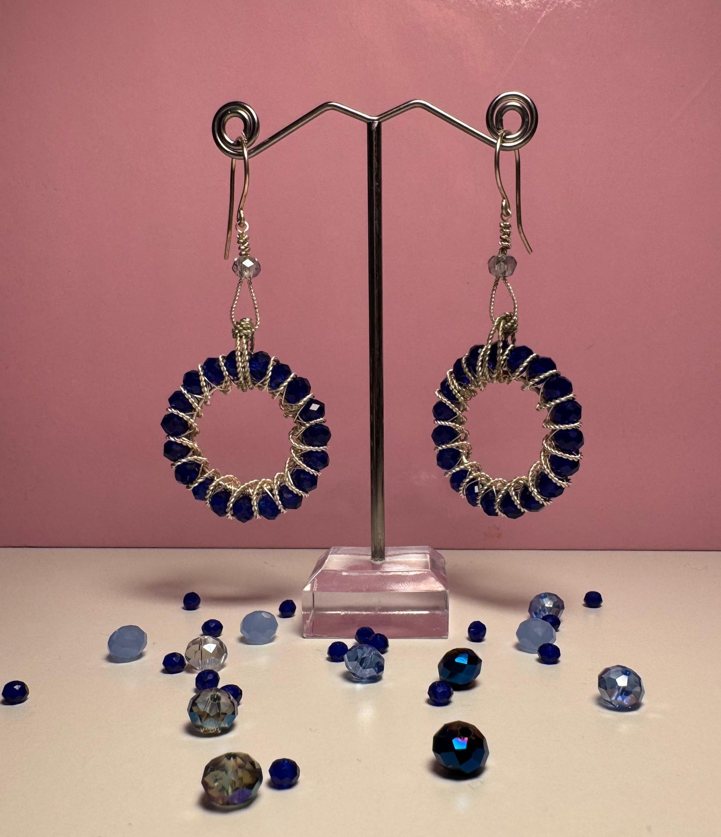 “Midnight Blue” Circular Earrings