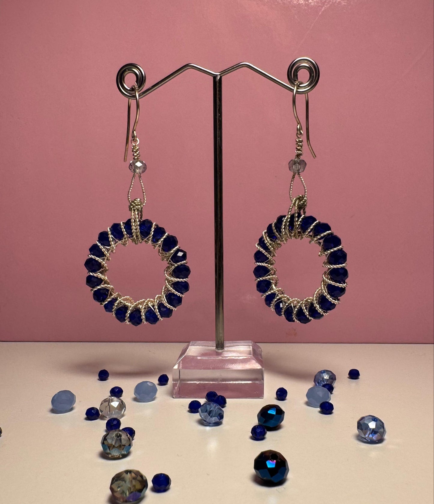 “Midnight Blue” Circular Earrings