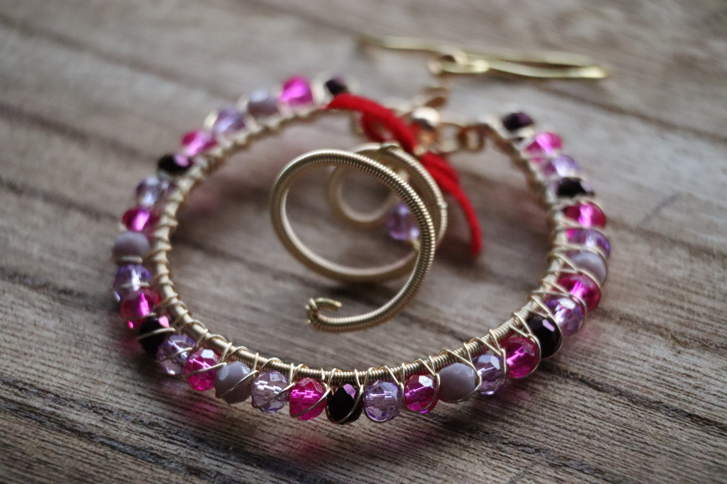 "Goodness" Earrings - Pink/Blue Colour