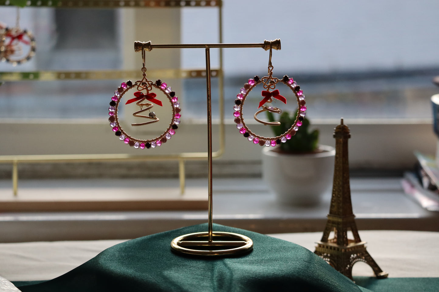 "Goodness" Earrings - Pink/Blue Colour