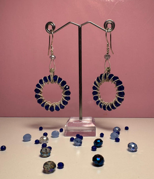 “Midnight Blue” Circular Earrings